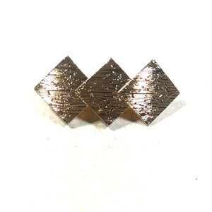 Hair Barrette Tension Clip Small Square Gold Tone Geometric Math Design